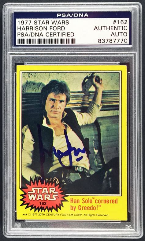 Lot Detail Harrison Ford Rare Signed Topps Star Wars Trading