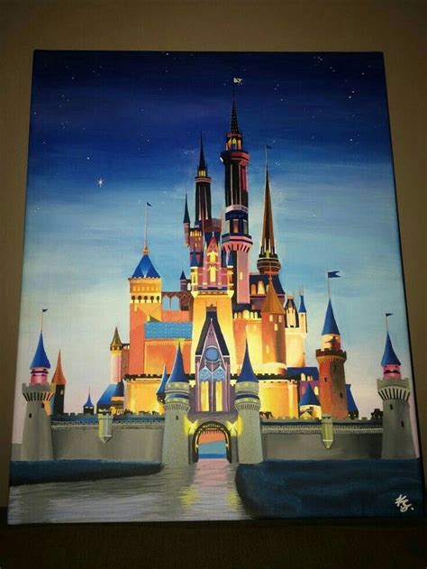 Pin By Elizabeth On Cuadros In 2020 Disney Canvas Paintings Castle
