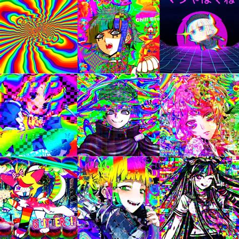 Glitchcore Anime Wall Collage Kit 25 Pics Indie Room Decor Etsy
