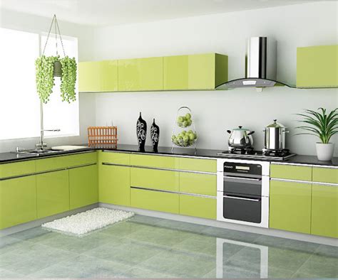 gaya terbaru  dapur minimalis  hijau