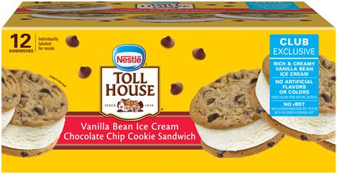 Nestle Toll House Chocolate Chip Cookie Ice Cream Sandwich 70 Oz