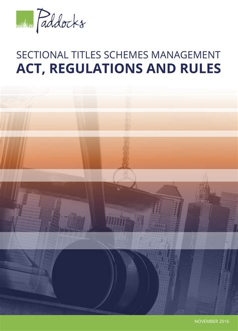 Sectional Titles Schemes Management Act Regulations And Rules Ebook