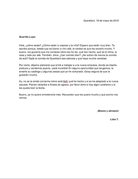 Carta Informal Ejemplo Corto Tarona 6