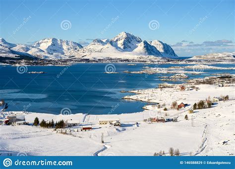 Landscape Of Lofoten Archipelago In Norway In Winter Time Leknes