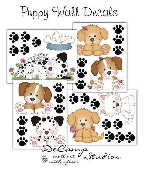 Puppy Dog Wall Decals For Baby Boy Or Girl Nursery And Childrens Room