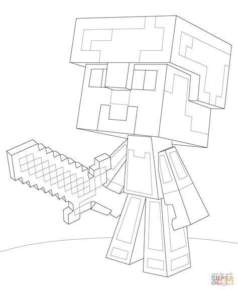 We hope you liked our list of printable minecraft coloring pages. Minecraft Steve Diamond Armor from Minecraft Coloring ...