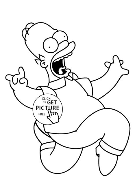 Simpsons Homer Coloring Pages For Kids Printable Free