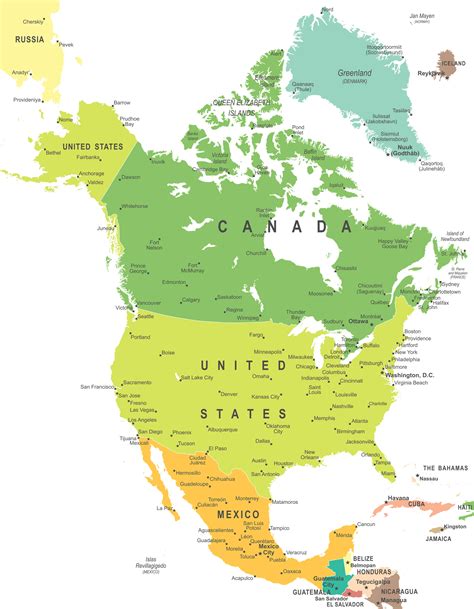 Large Detailed Political Map Of North America With Capitals North Images