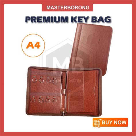 Masterborong Key Holder Organizer Storage Leather Bag House Card Tag Safe Property Agent Key Bag