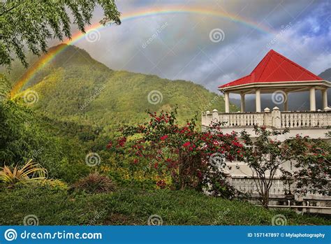 Rainbow In St Lucia Stock Image Image Of Beautiful 157147897