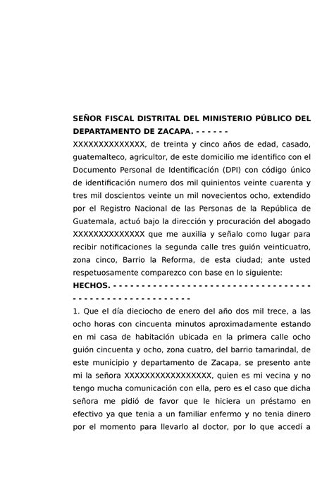 Total 56 Imagen Modelo De Denuncia Penal Guatemala Abzlocal Mx