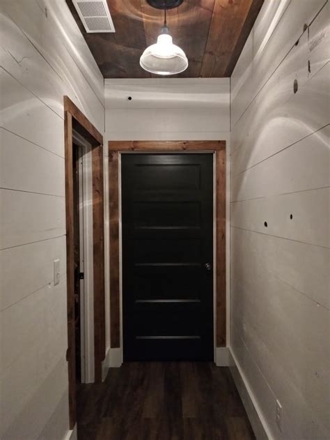 shiplap house black interior doors stained doors stained trim