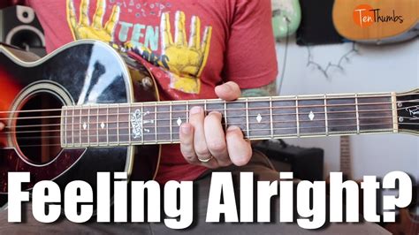 Feeling Alright Joe Cocker Style Guitar Tutorial With Tabs Youtube