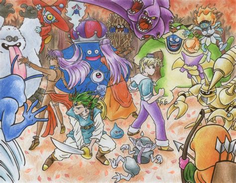 Safebooru Battle Dragon Quest Dragon Quest Iv Fire Manya Minea Sword