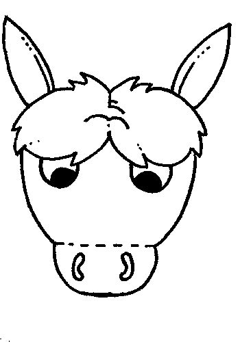 Cute Donkeys Head Coloring Pages For Kids Cuo Printable Donkeys