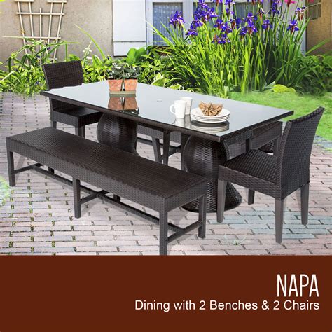 Here are 5 dining tables with benches and chairs. TK Classics :: Napa Rectangular Outdoor Patio Dining Table ...