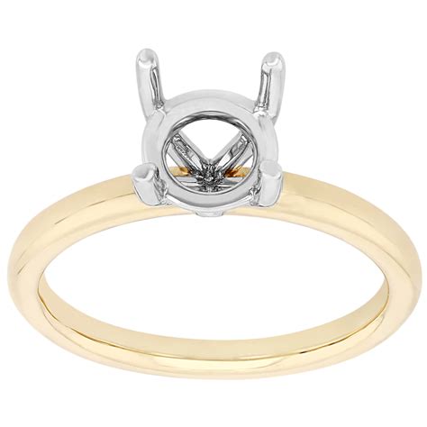 Two Tone Gold Solitaire 4 Prong Basket Ring Setting With 125 Ct Head Borsheims