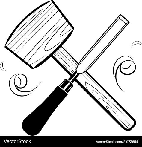 Woodworking And Carpentry Tools Emblem Logo Vector Image