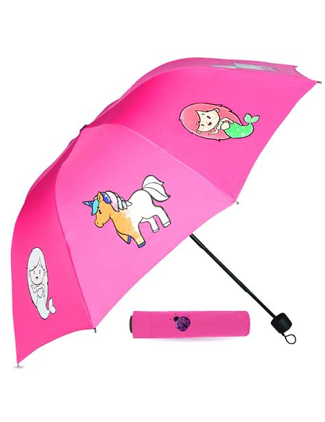 Buy Pink Color Changing Compact Kids Umbrella For Girls This Totes