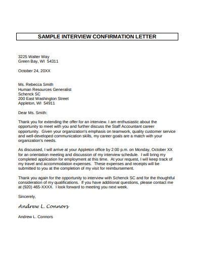 10 Interview Confirmation Email Templates In Pdf