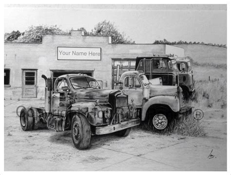 As this is a fast forward of the drawing but you will love to follow it as its easy. Mack B61 Semi Truck Customized Pencil Drawing Print