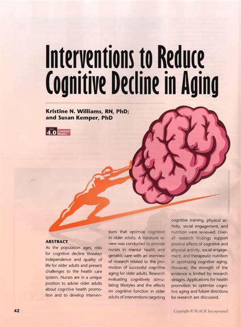 Pdf Interventions To Reduce Cognitive Decline In Aging