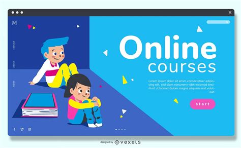 Online Courses Education Slider Design Vector Download