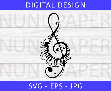 Music Notes Svg Treble Clef Svg Music Clipart Instant Digital