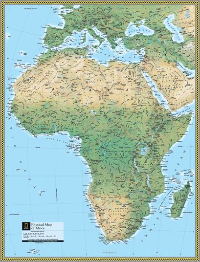 Africa Physical Wall Map By National Geographic Mapsales