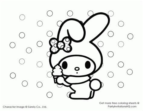 Easy and free to print hello kitty coloring pages for children. Coloring Page My Melody - Coloring Home