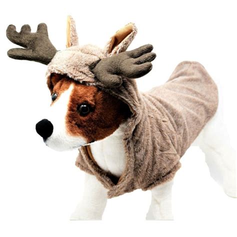 Pet Dog Christmas Reindeer Hoodie Costume Medium Ebay