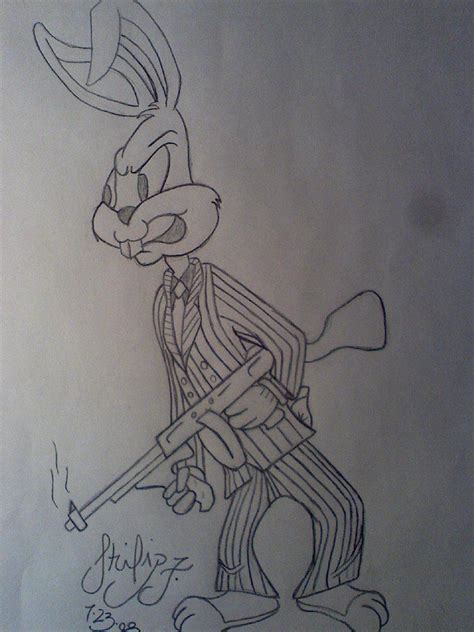 Gangster Bugs Bunny Coloring Pages