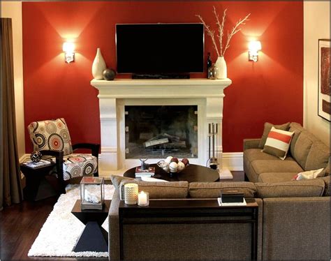 Contemporary Modern Living Room Red Accent Wall Living Room Home