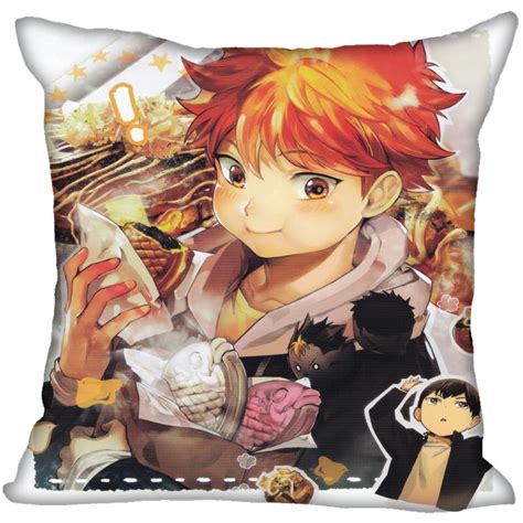 Anime Haikyu Hinata Shoyo Pillowcase Satin Fabric Pillow Cover Square