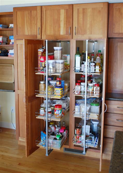Simple Kitchen Pantry Cabinet With Pull Out Shelves For Living Room