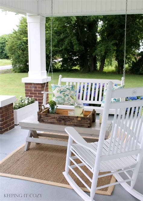 Flower Boxes And Country Furniture Porch Life House With Porch Front
