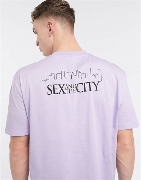 Asos Design Sex And The City Relaxed T Shirt With Back Print In Lilac