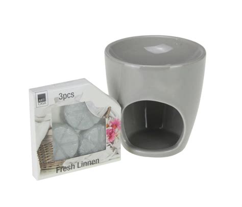 Ceramic Oil Burner Gift Set With Scented Glass Candle And Wax Melts Aromatic Ebay