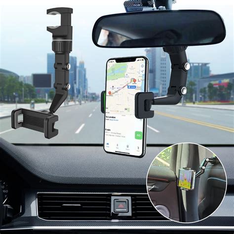 Buy Car Rearview Mirror Mount Phone Holder For 40 61 Inch Phone Gps