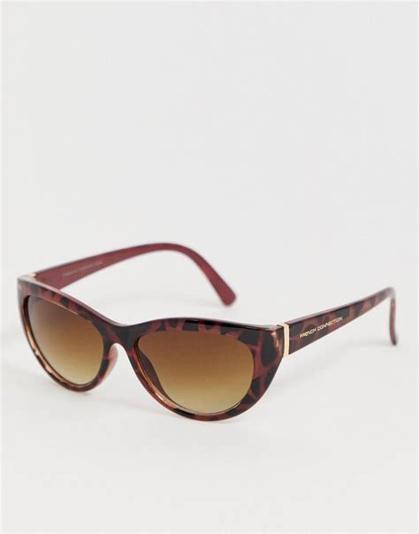 French Connection Slim Cat Eye Sunglasses In Black Lyst