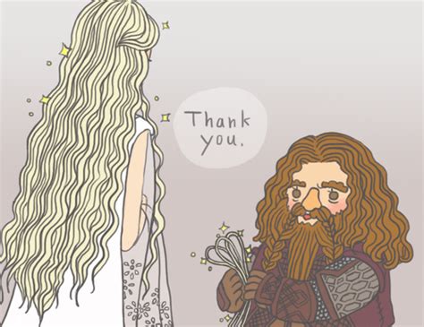 Gimli Receiving 3 Strands Of Galadriels Hair Middle Earth Art The
