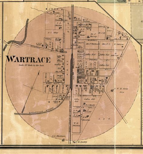 Wartrace Village District 3 Bedford Co Tennessee 1878 Old Town Map