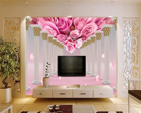 Avikalp Exclusive Awz0163 3d Wallpaper Mural Rose Flower Living Room B Avikalp International