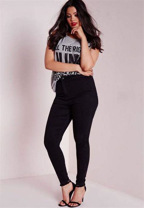 Missguided Plus Size Black High Waisted Skinny Jeans Skinny Jeans