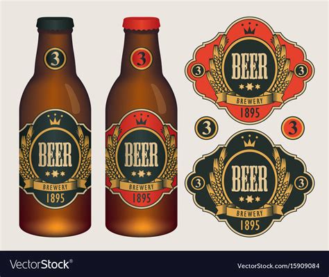 Beer Labels For Two Bottles Royalty Free Vector Image