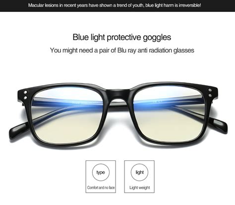 Fashion Tr90 Square Computer Glasses Anti Blue Ray Eyewear Frame Best