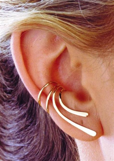Ear Charms Classic Long Wave Ear Cuff Non Pierced Earring Etsy