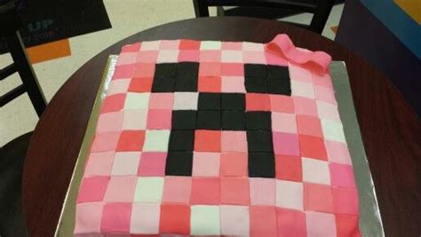 Minecraft Cake Pink Creeper This Is Perfect For The Female