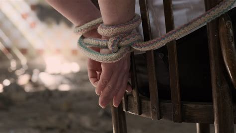 Womans Hands Tied With Rope Stock Footage Video Royalty Free Shutterstock