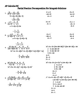 Ask our expert tutors for a free evaluation, email filled answer sheet to info@etutorworld.com. Partial Fraction Decomposition Worksheet for Integrals ...
